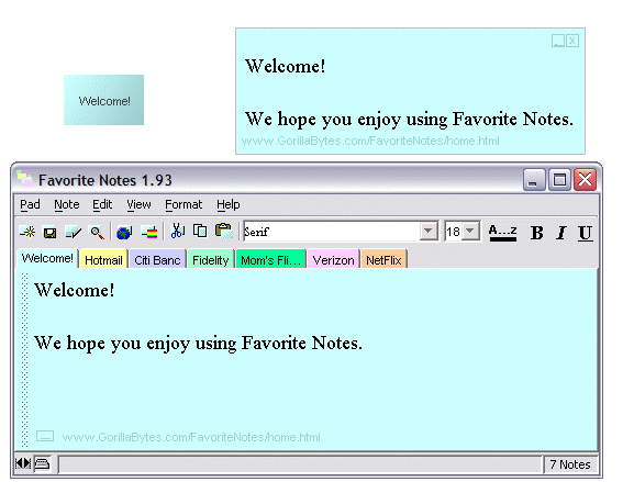 Favorite Notes Screenshot